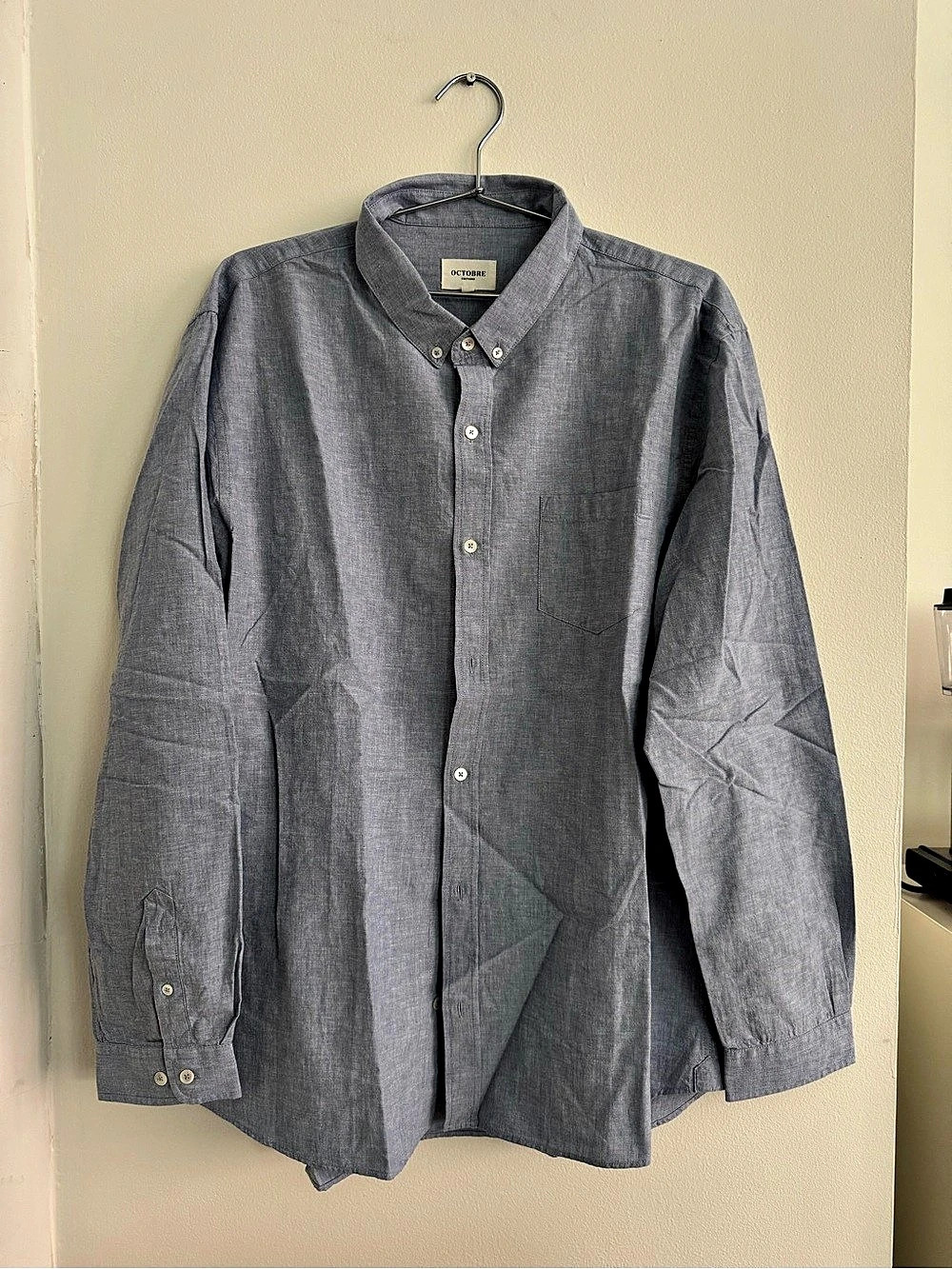 OCTOBRE Button Down Shirt Gray XL Like New